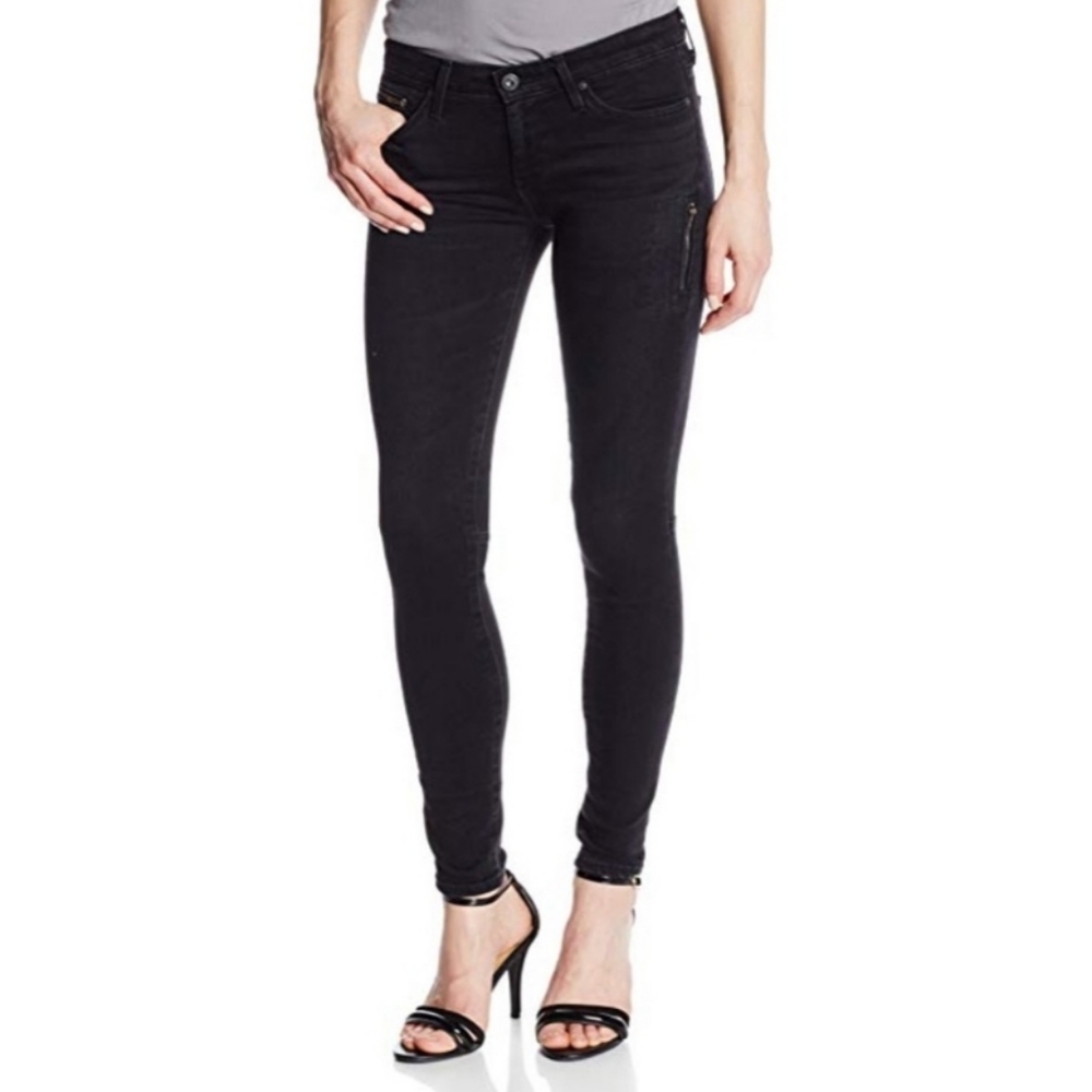 AG Adriano Goldschmeid Taxi Zip Black Jeans size 32